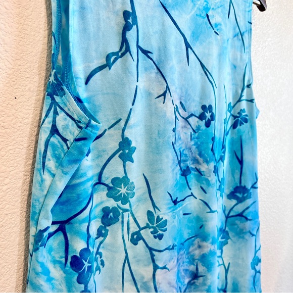 Sami & Jo Womens L Blue Floral Cowl Neck Sleeveless Top Fairy Whimsigoth Y2K - Picture 9 of 9